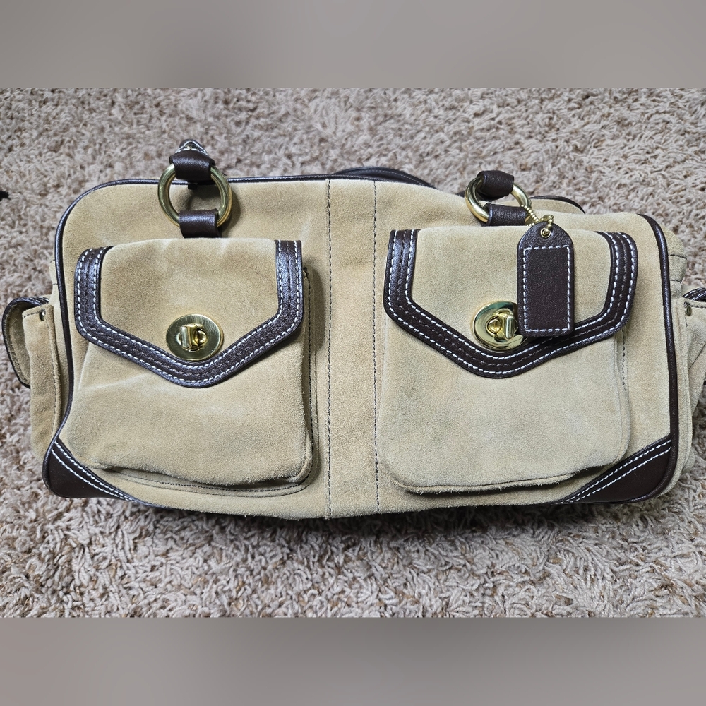 Chic Cream and Brown Women's Shoulder Bag